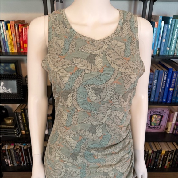 Nine West Leaf Pattern Midi Dress - Green and Beige - Picture 4 of 9